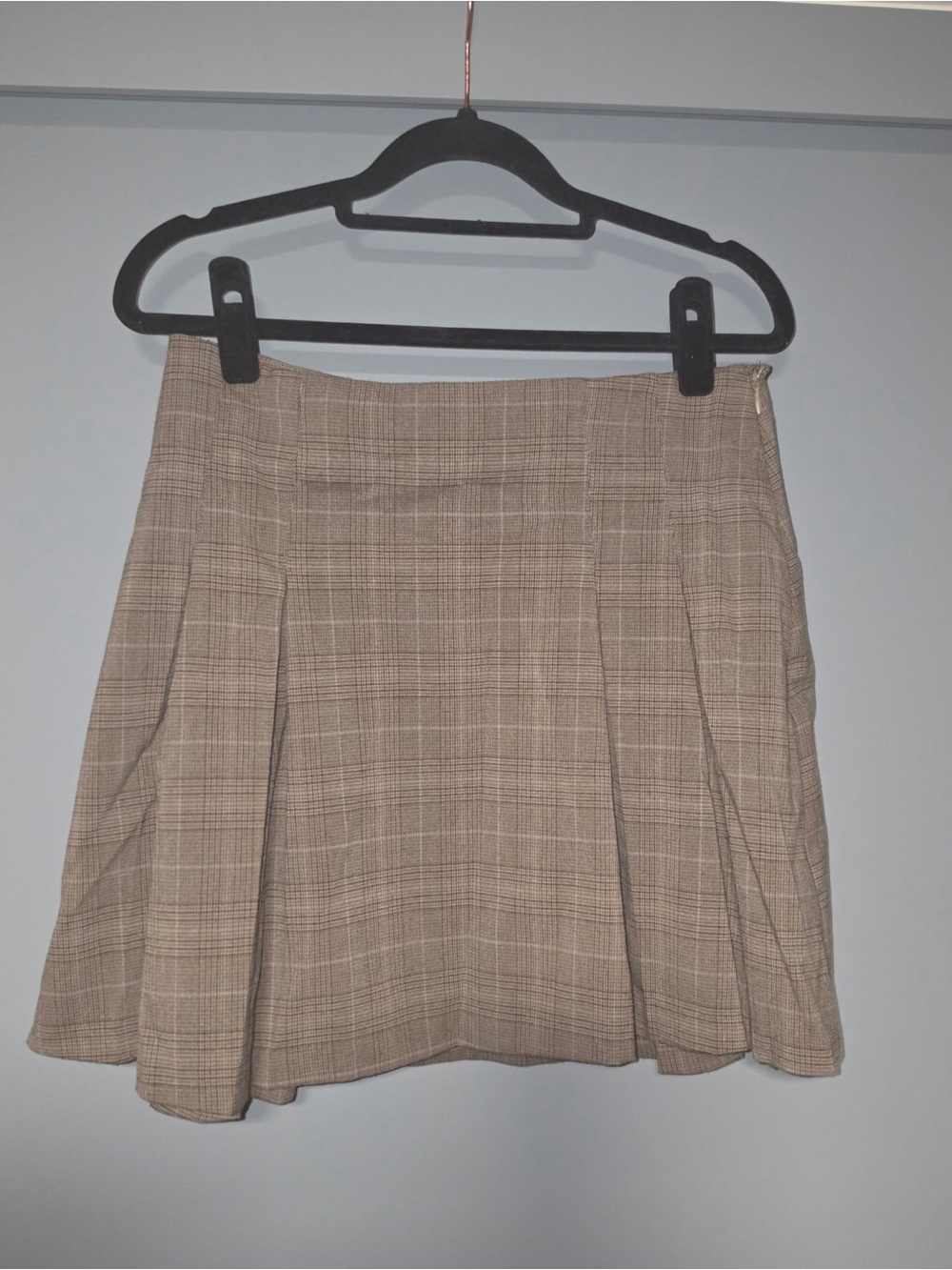 Mango Beige Plaid mini Skirt